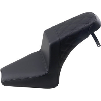 Step-Up Seat - Front Smooth / Rear Lattice Stitch - Black by Saddlemen