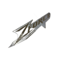 Silver metallic decal with angular design and text "ZFORCE" and "CFMOTO" in bold letters.