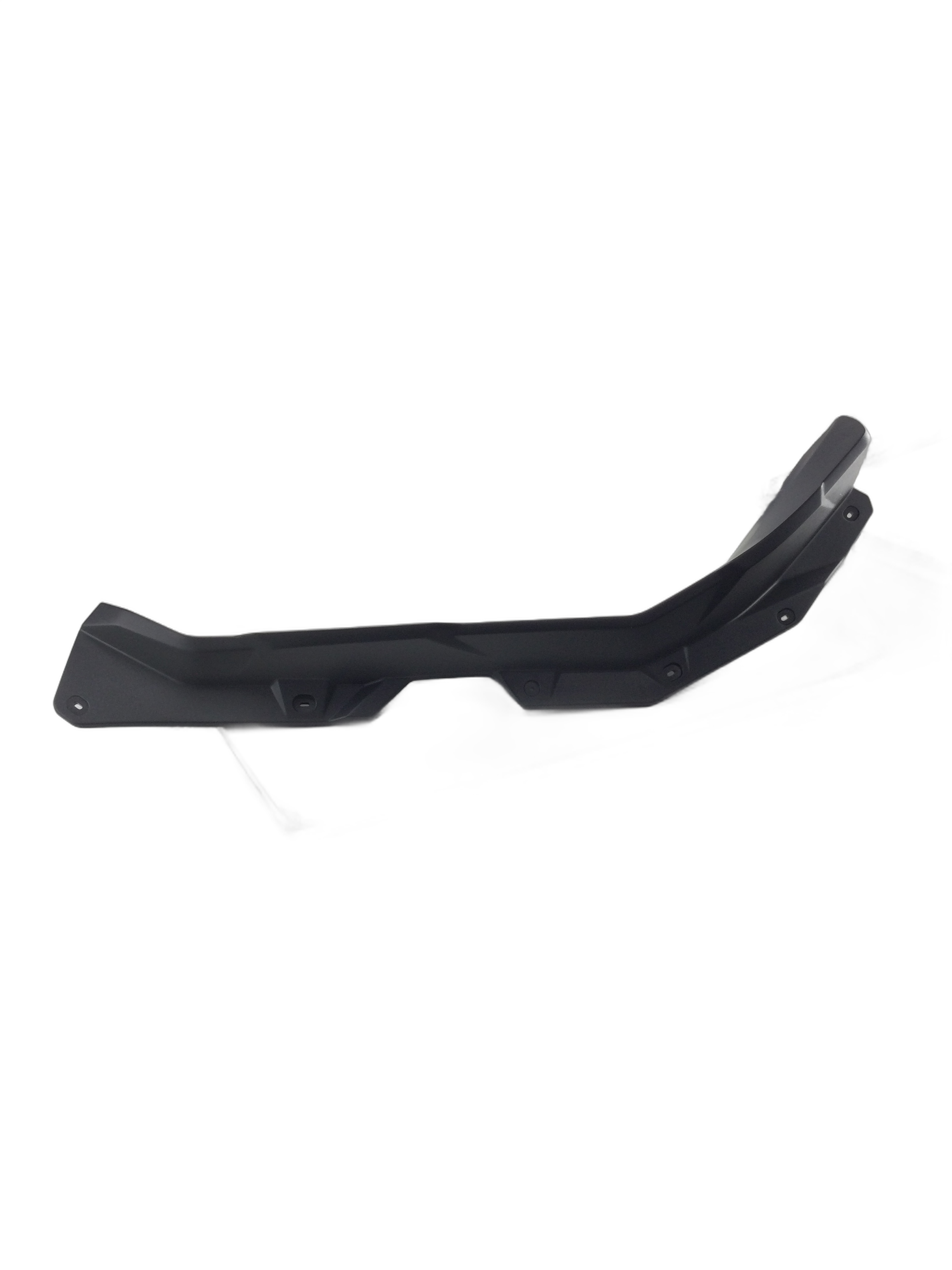 A black, angular Rh Rear Extended Fender by CF Moto with multiple mounting points, shown on a white background; ideal as an OEM 5BYV-041064-8000 replacement for your CF-Moto off-road vehicle.