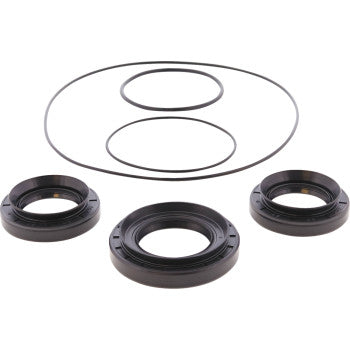 The Yamaha Differential Seal Kit Front by Moose Offroad includes black rubber O-rings, three TC rubber seals, and EMQ-quality bearings, ideal for sealing and mechanical applications.
