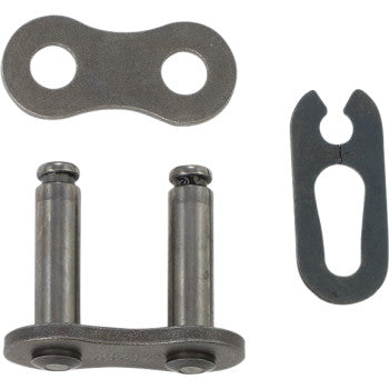 The 428 MX Master Link by Prox kit includes Japanese steel heat-treated plates, a metal link plate with two holes, a plate with two pins, a clip, and a washer-like piece, all shown on a white background.