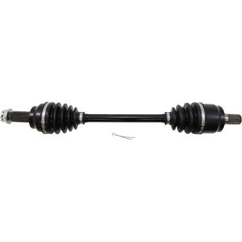 Black metal rear axle kit with rubber CV joints and steel clips for Honda Pioneer UTV.