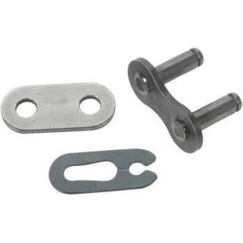 The 520 STD Connecting Link Clip by Did includes three metal parts: a flat plate with two holes, a connecting link with two pins, and a U-shaped retaining clip.