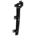Black plastic front left position light bracket with mounting holes and curved design.