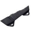 The Guard Front Lh Swing Arm by CFMOTO is a black, textured plastic or rubber car interior part with two slotted mounting holes—ideal for OEM Swing Arm use or CFMOTO UTVs—shown on a white background.
