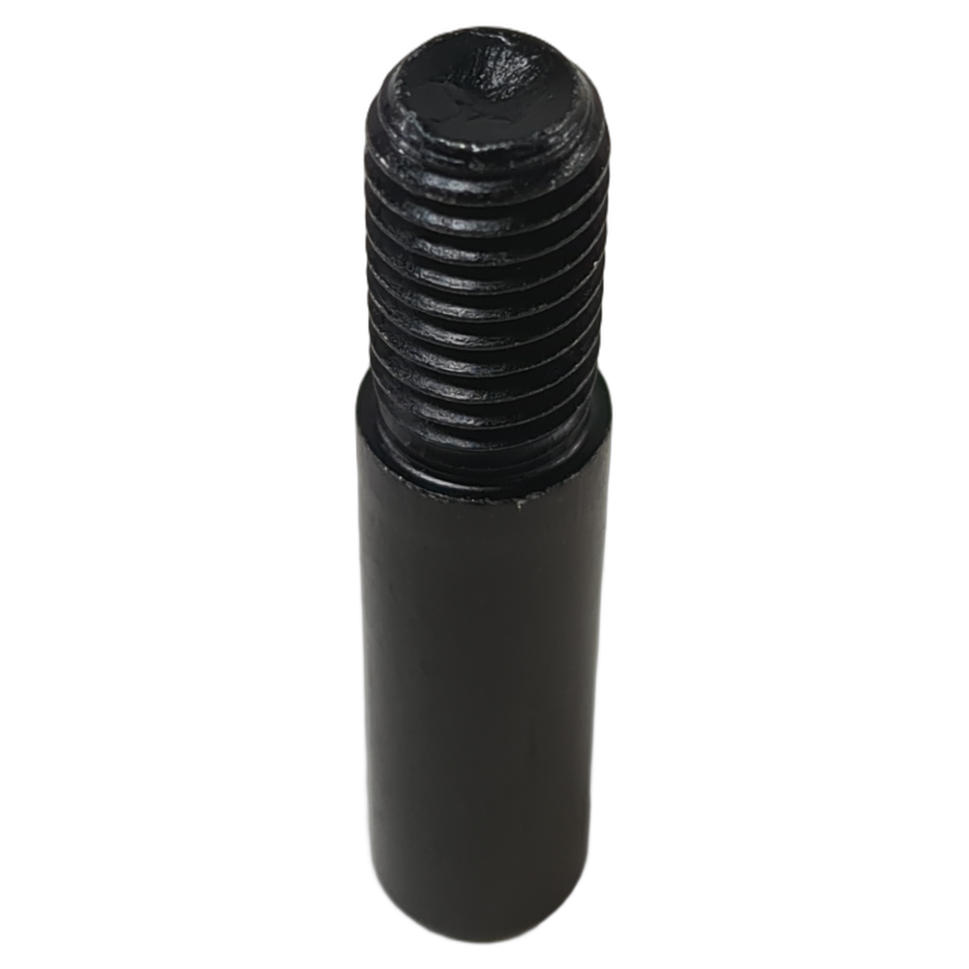 Black metal pin shaft screw with threaded top and smooth cylindrical base.