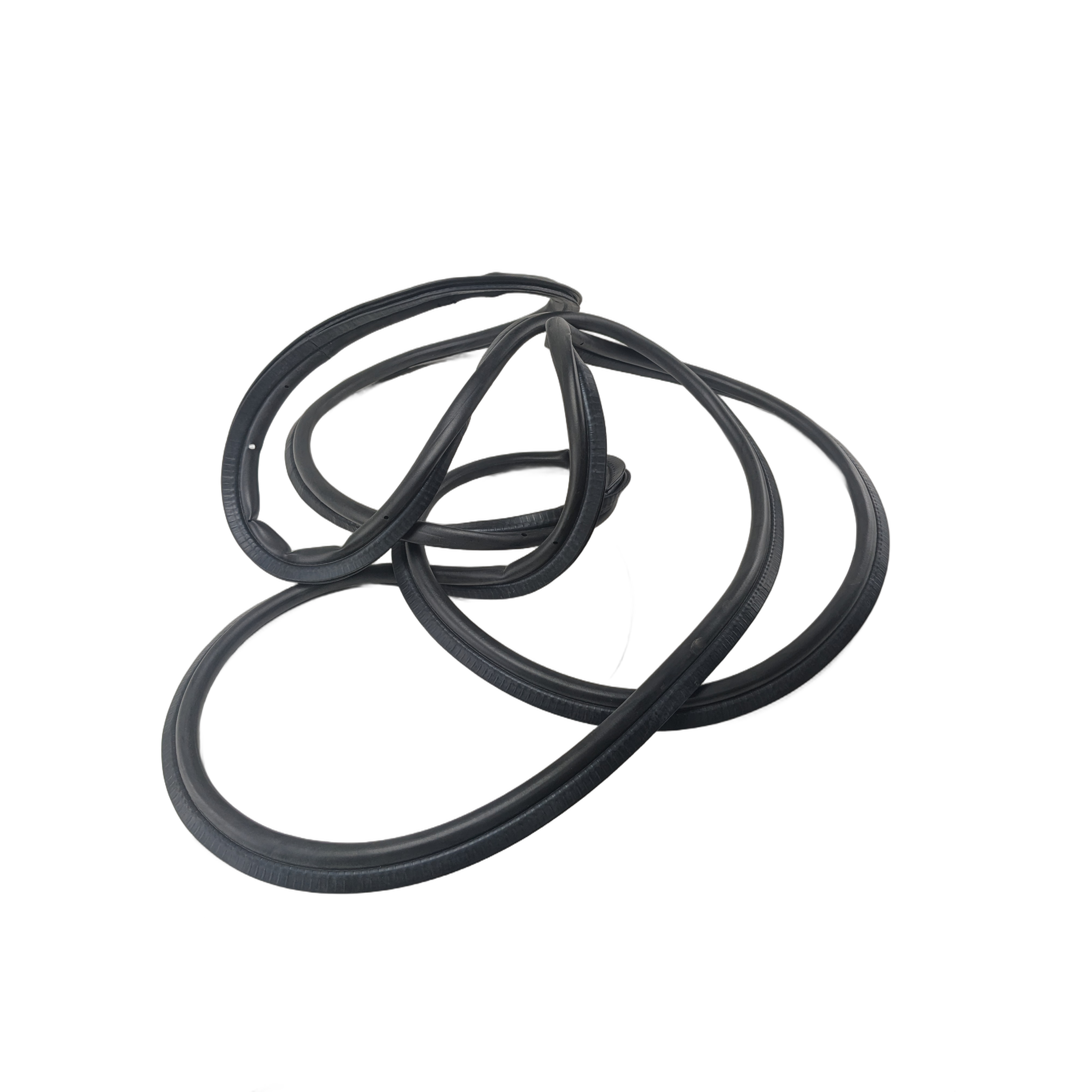 Black rubber front door seal gasket for UTV with flexible, rounded edges and smooth texture.