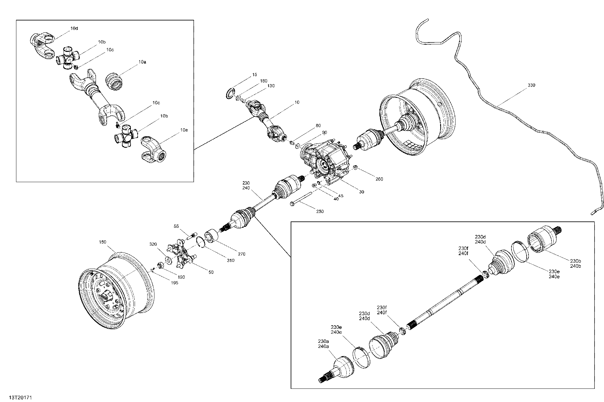 An Image of a Genuine Can-Am Parts Schematic Diagram showing the schematic - REAR DRIVE - COMMON PARTS