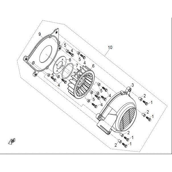 An Image of a Genuine CFMOTO Parts Schematic Diagram showing the schematic - COOLING FAN - 2015 CFMOTO UFORCE 800