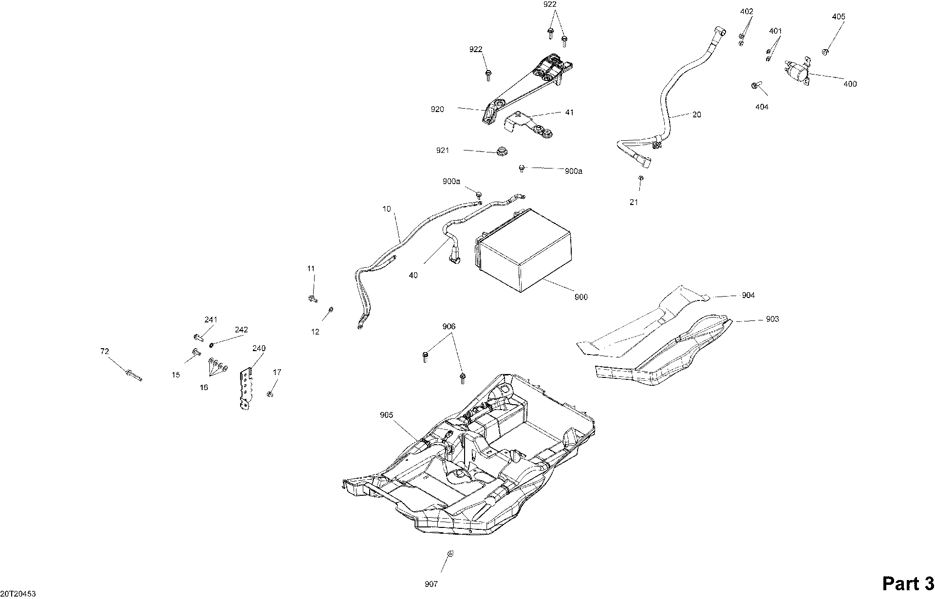 An Image of a Genuine Can-Am Parts Schematic Diagram showing the schematic - ELECTRICAL SYSTEM - SECTION 3