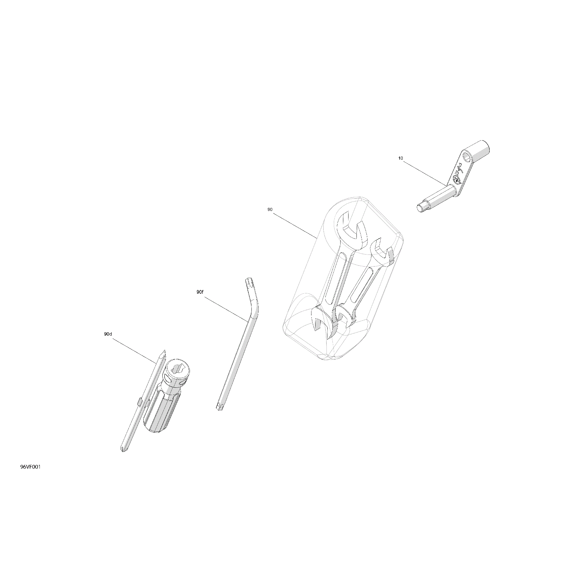 An Image of a Genuine Can-Am Parts Schematic Diagram showing the schematic - MISCELLANEOUS - TOOLS