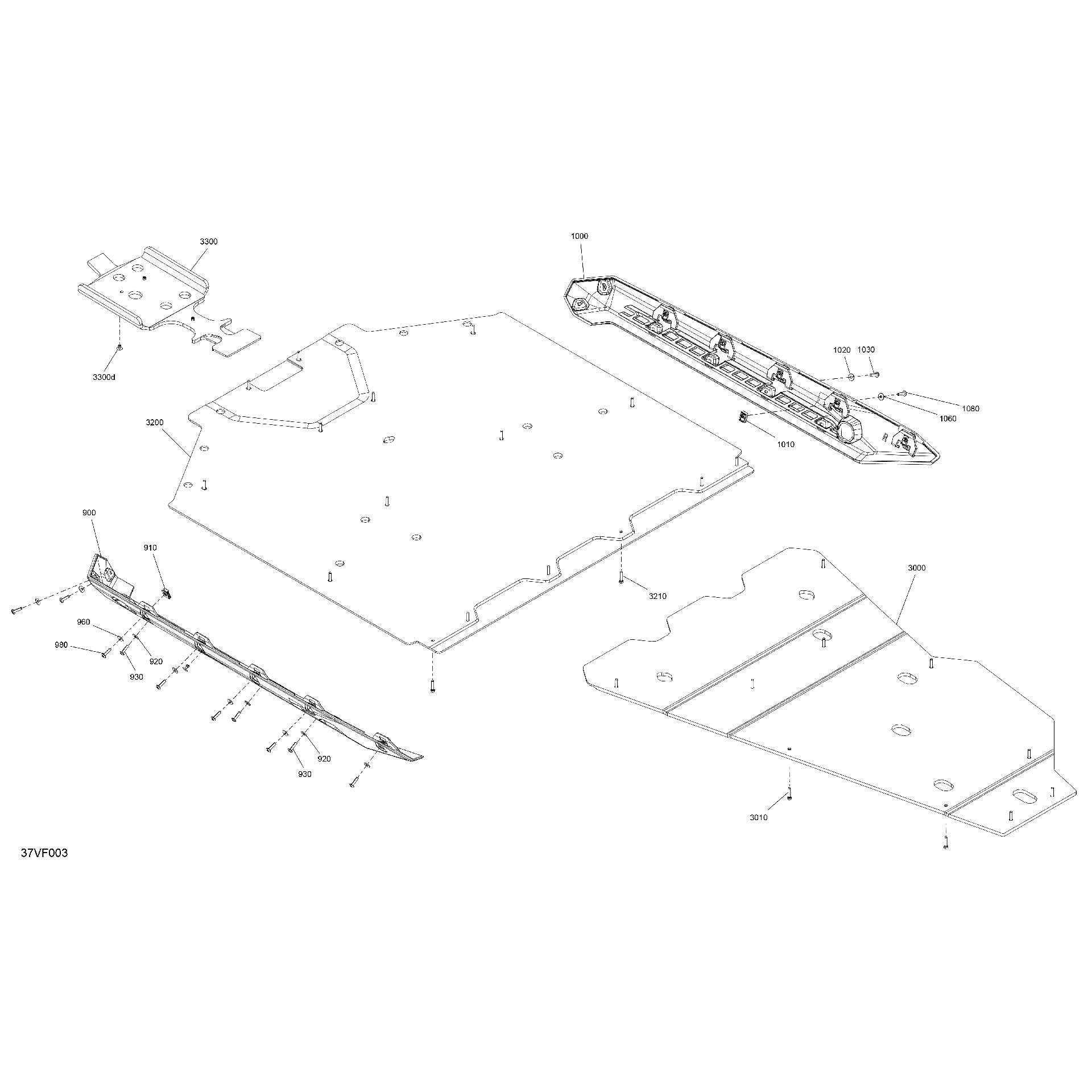 An Image of a Genuine Can-Am Parts Schematic Diagram showing the schematic - BODY - SKID PLATE