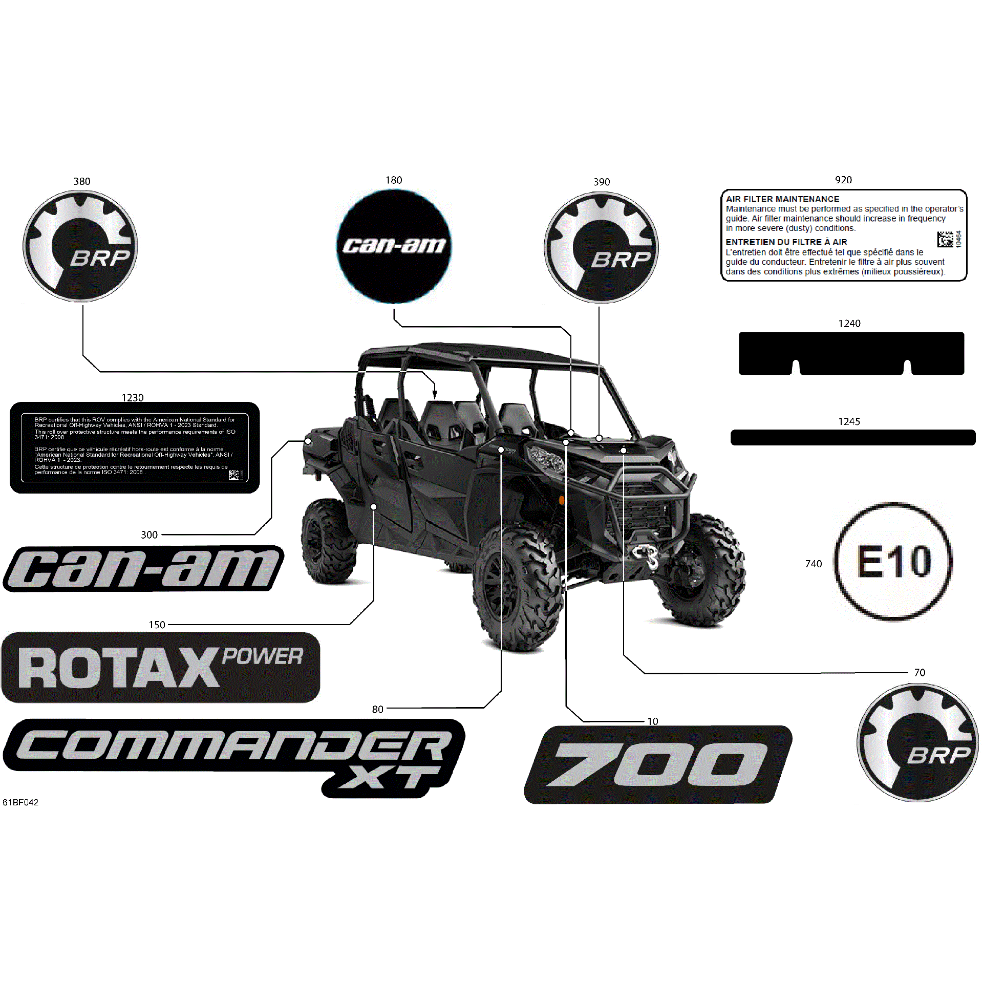 An Image of a Genuine Can-Am Parts Schematic Diagram showing the schematic - BODY - DECALS