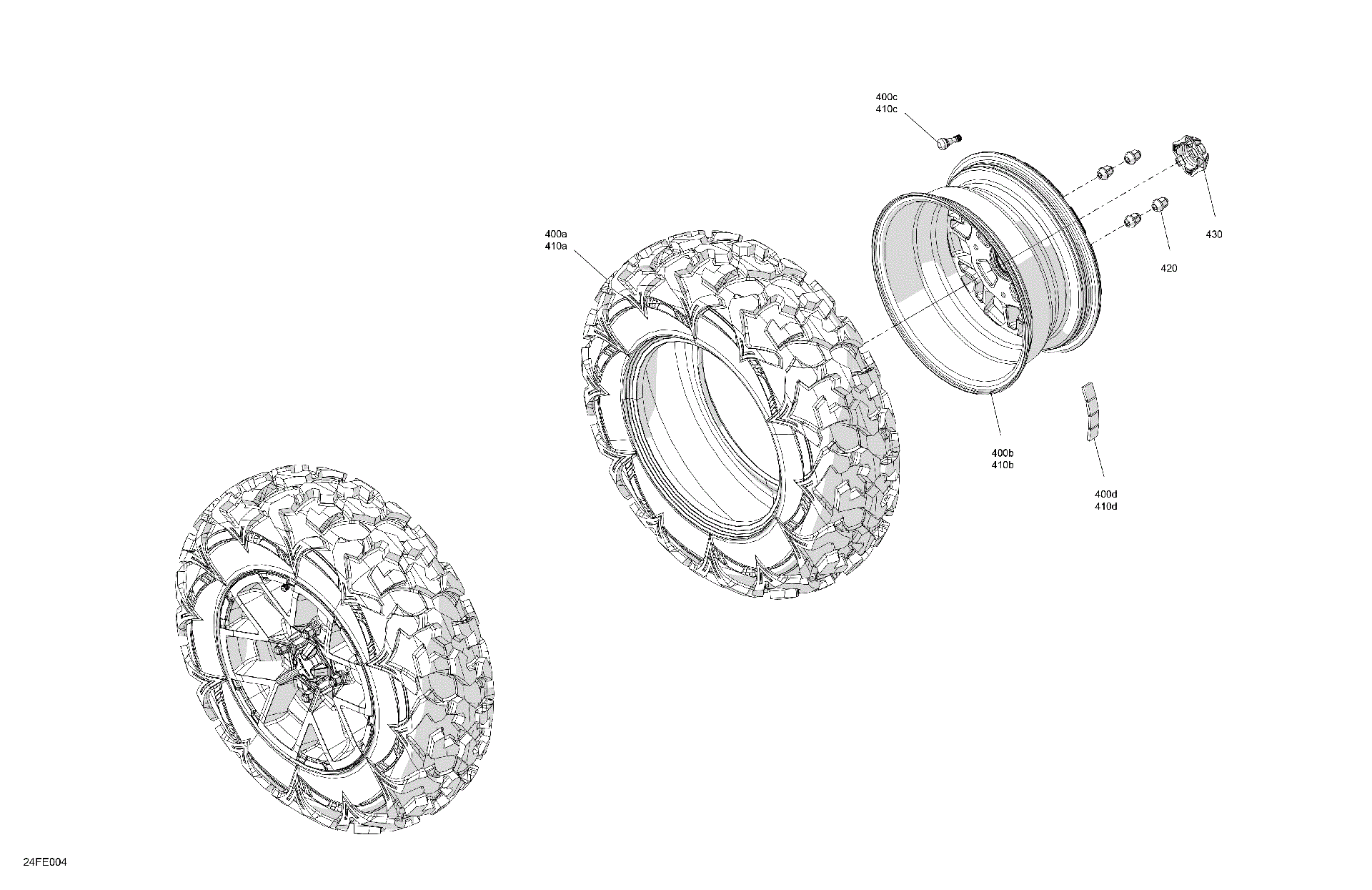 An Image of a Genuine Can-Am Parts Schematic Diagram showing the schematic - DRIVE - FRONT WHEELS