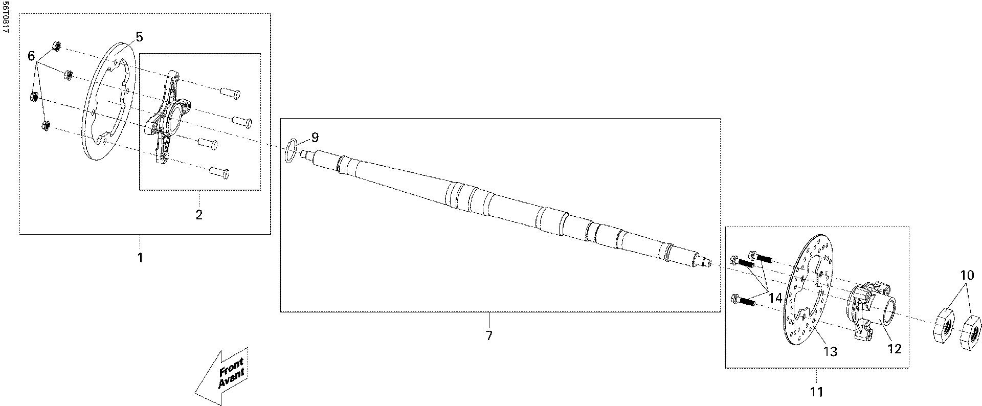 An Image of a Genuine Can-Am Parts Schematic Diagram showing the schematic - DRIVE SHAFT