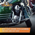 Close-up of a shiny chrome engine and pipes with the Hog Wash logo. Text: KEEP YOUR CHROME PIPES GLEAMING THE FAST, EASY WAY WITH MELT MAGIC EXHAUST PIPE BURN AND BOOT MARK REMOVER 4OZ BY HOG WASH.