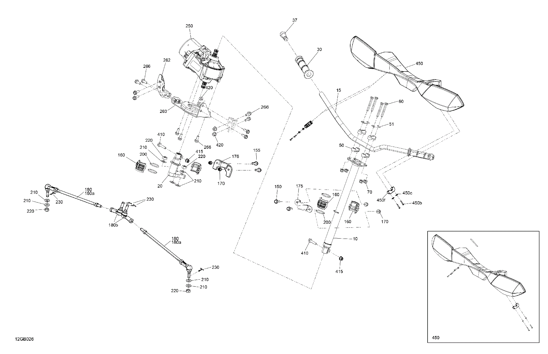 An Image of a Genuine Can-Am Parts Schematic Diagram showing the schematic - MECHANIC - STEERING