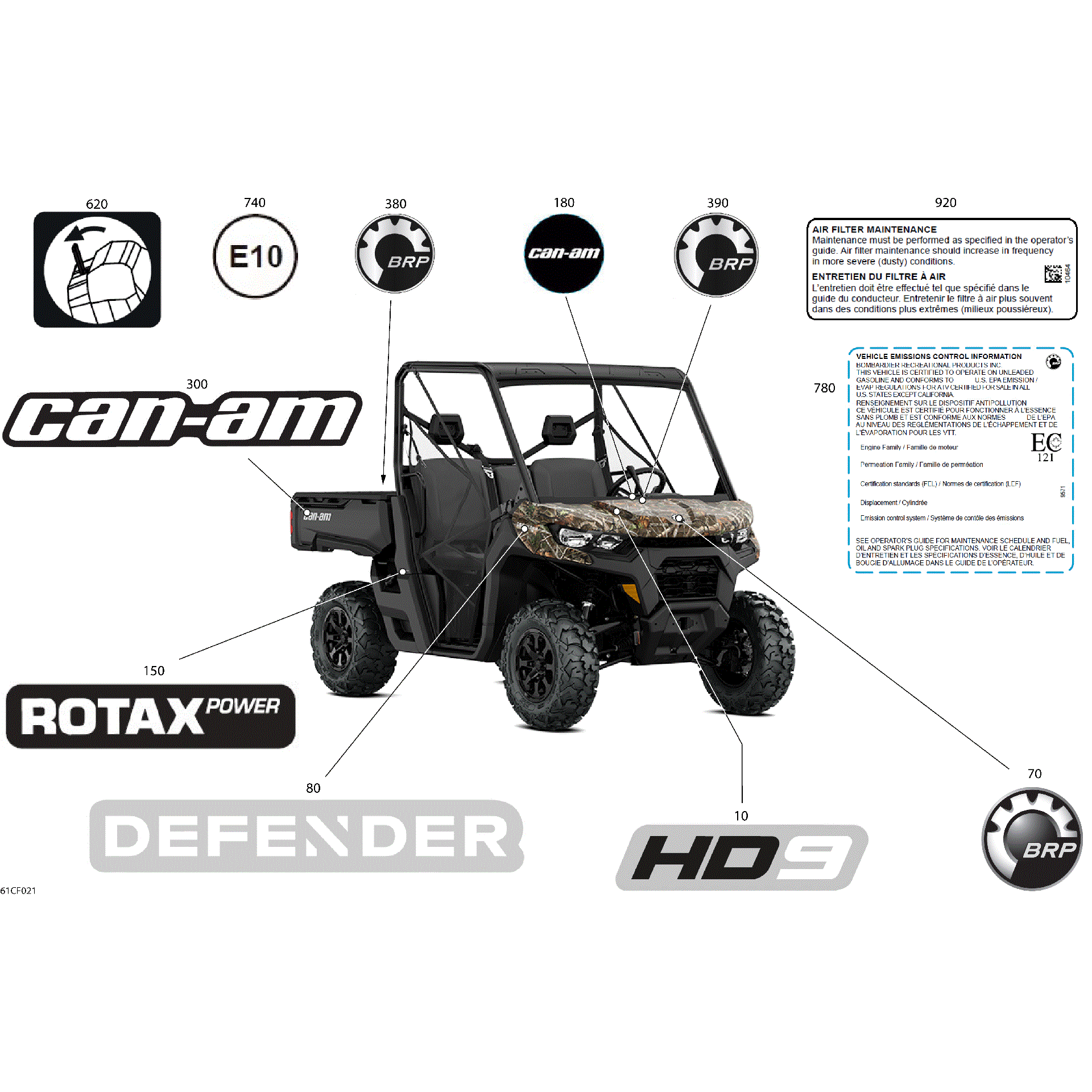 An Image of a Genuine Can-Am Parts Schematic Diagram showing the schematic - BODY - DECALS