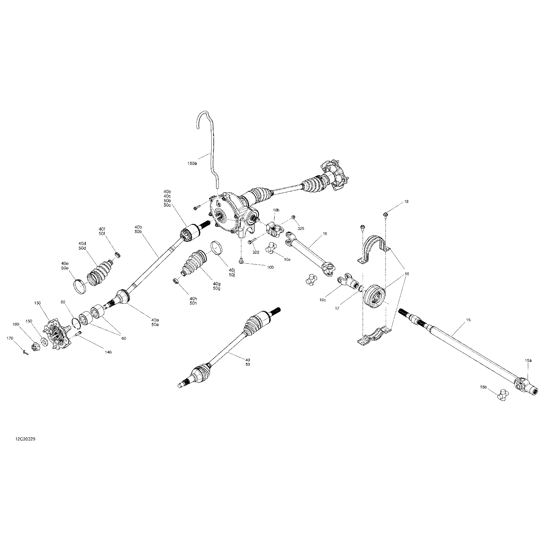 An Image of a Genuine Can-Am Parts Schematic Diagram showing the schematic - FRONT DRIVE - COMMON PARTS - X MR
