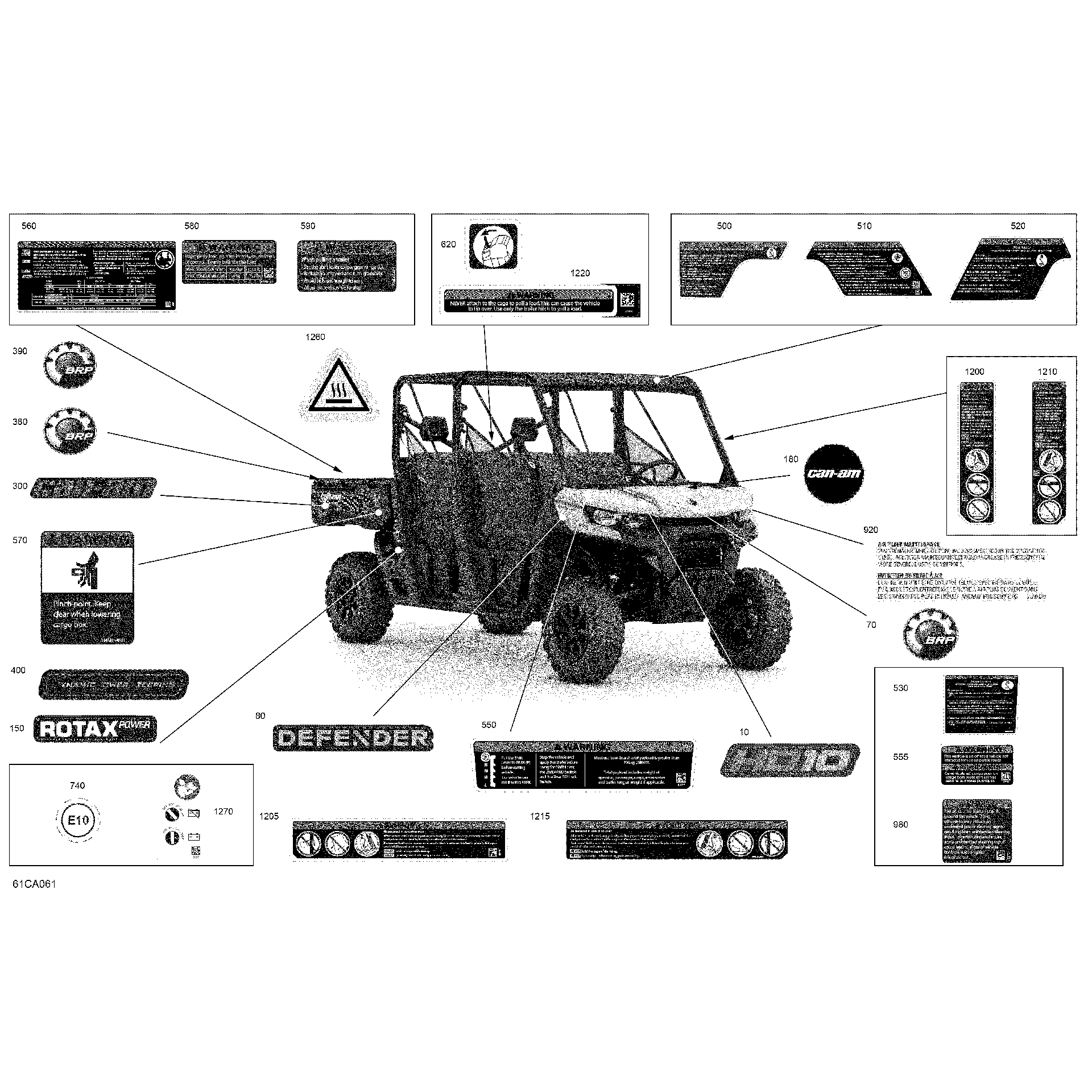 An Image of a Genuine Can-Am Parts Schematic Diagram showing the schematic - BODY - DECALS - DPS