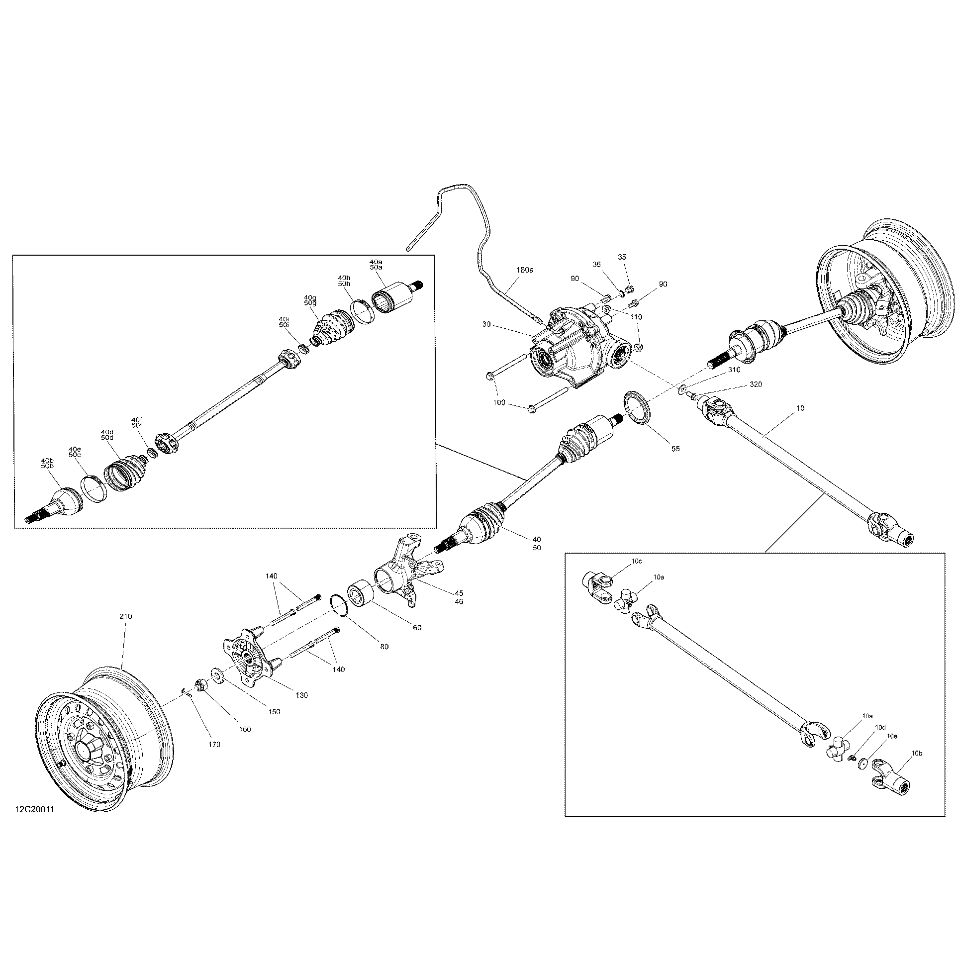 An Image of a Genuine Can-Am Parts Schematic Diagram showing the schematic - FRONT DRIVE - COMMON PARTS