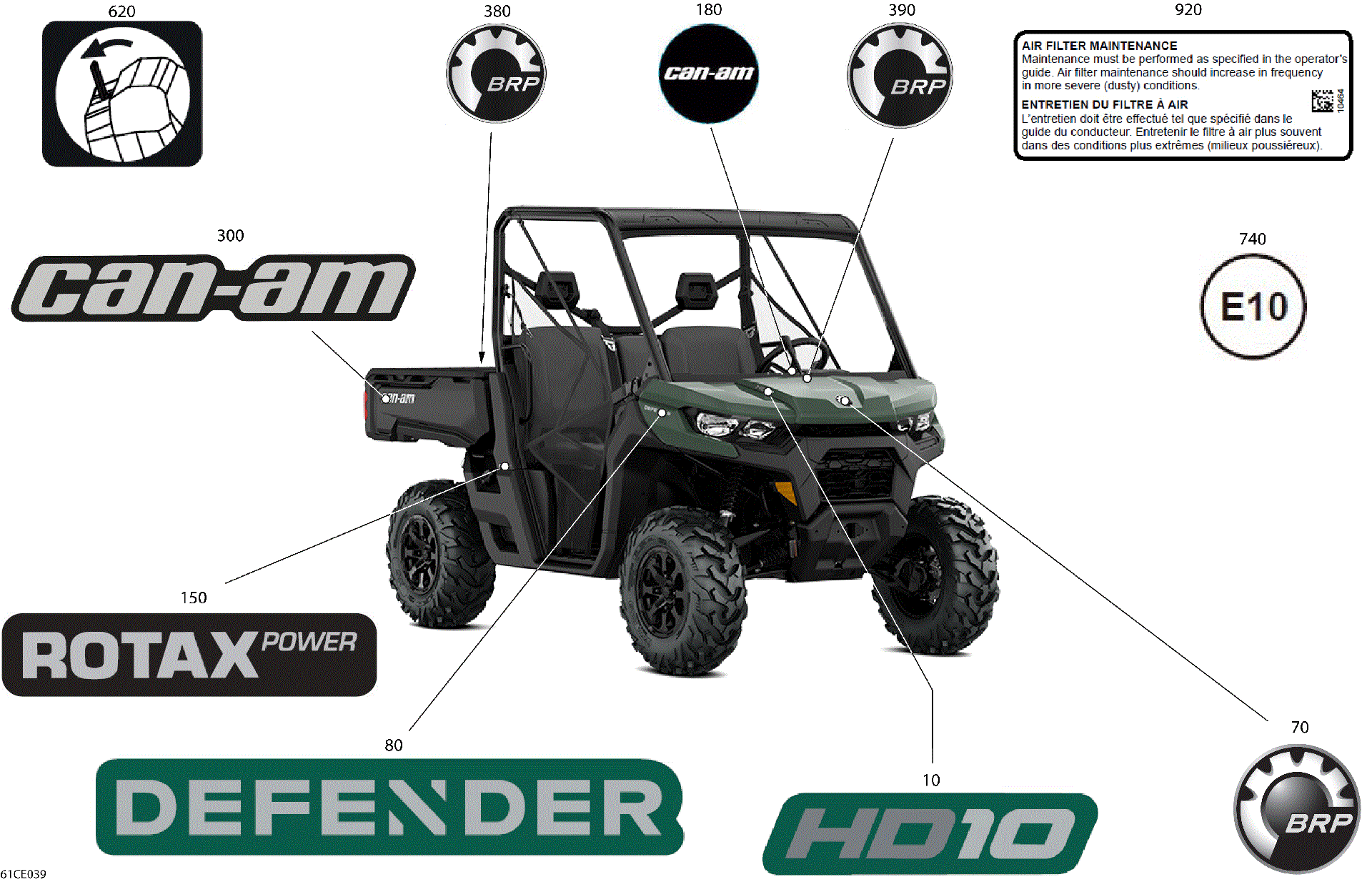 An Image of a Genuine Can-Am Parts Schematic Diagram showing the schematic - BODY - DECALS