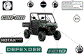 BODY - DECALS - 2025 CAN AM DEFENDER HD10 DPS - COMPASS GREEN - 64" WIDTH CALI