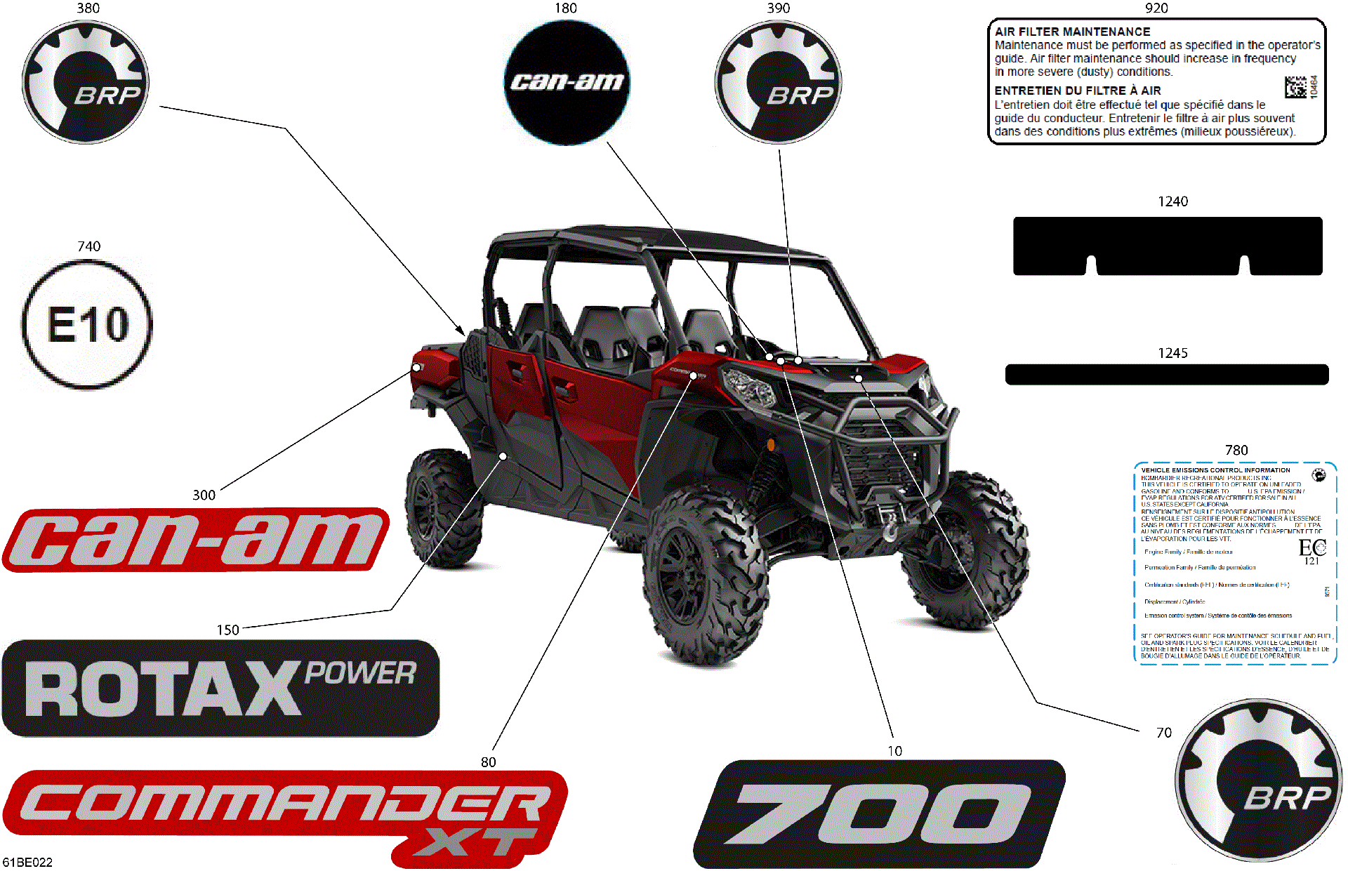 An Image of a Genuine Can-Am Parts Schematic Diagram showing the schematic - BODY - DECALS