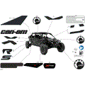 BODY - DECALS - 2026 CAN AM MAVERICK R MAX X RS - TIMELESS BLACK METALLIC - 77" WIDTH - (2)