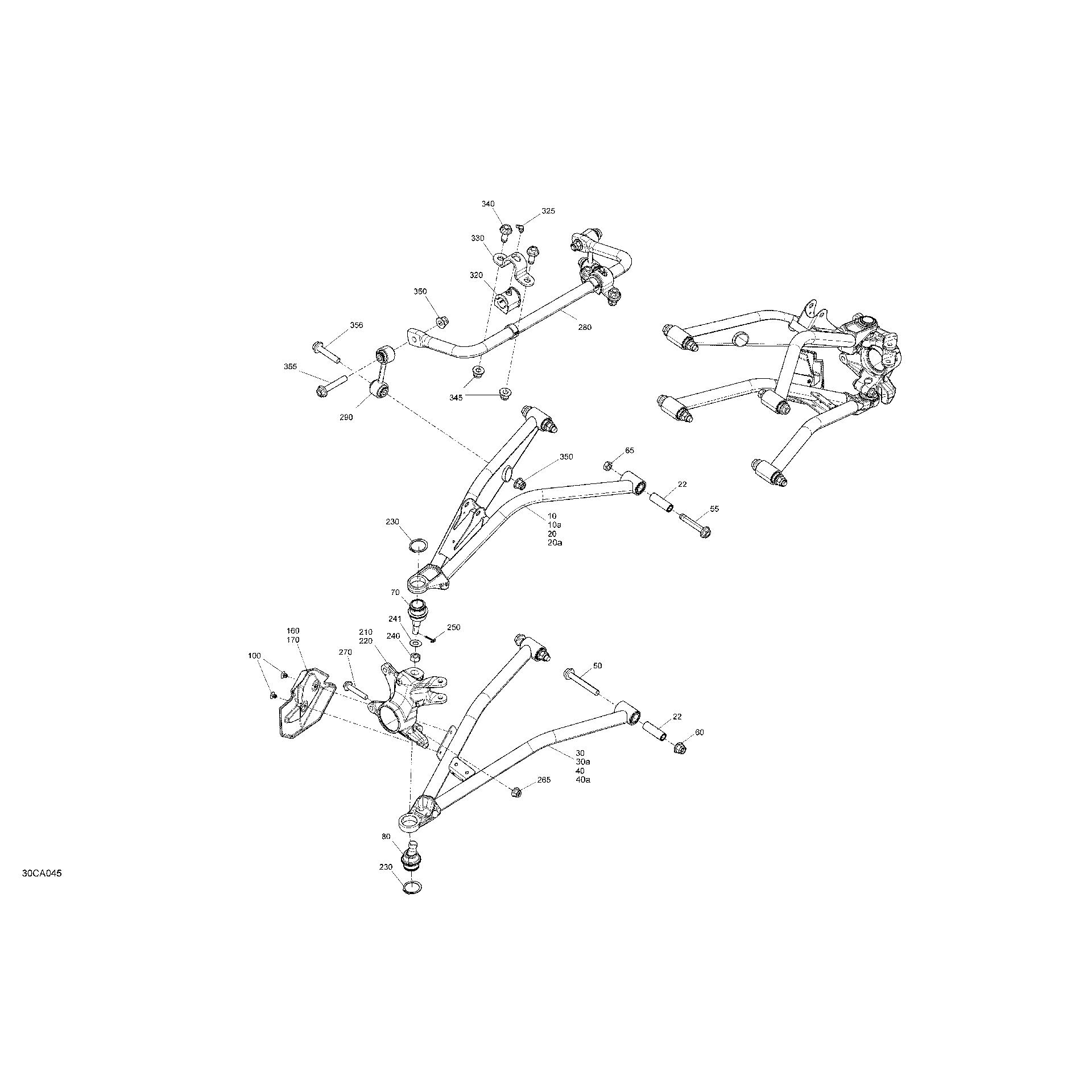 An Image of a Genuine Can-Am Parts Schematic Diagram showing the schematic - SUSPENSION - FRONT - BUILT AFTER JANUARY 18TH 2021