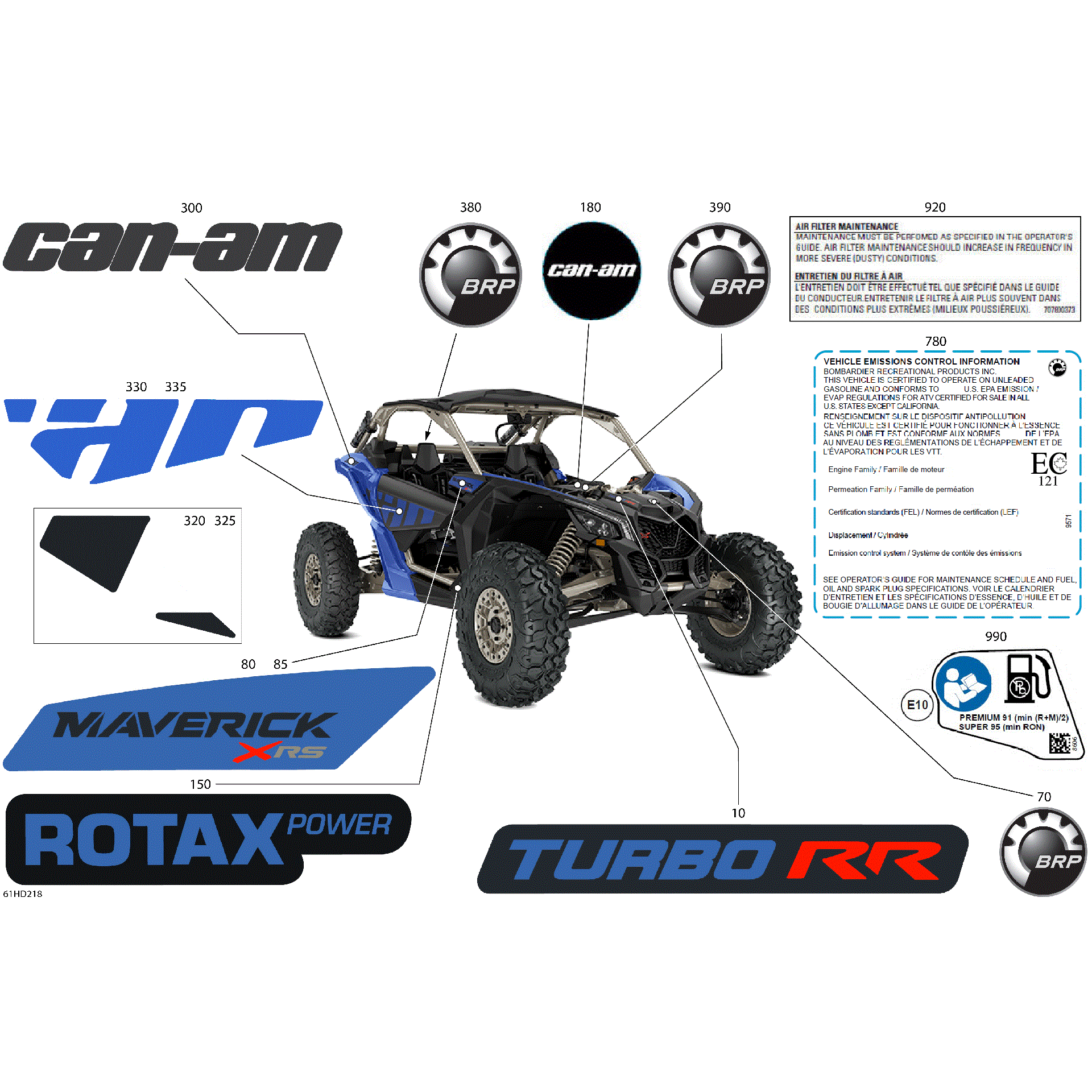 An Image of a Genuine Can-Am Parts Schematic Diagram showing the schematic - BODY - DECALS