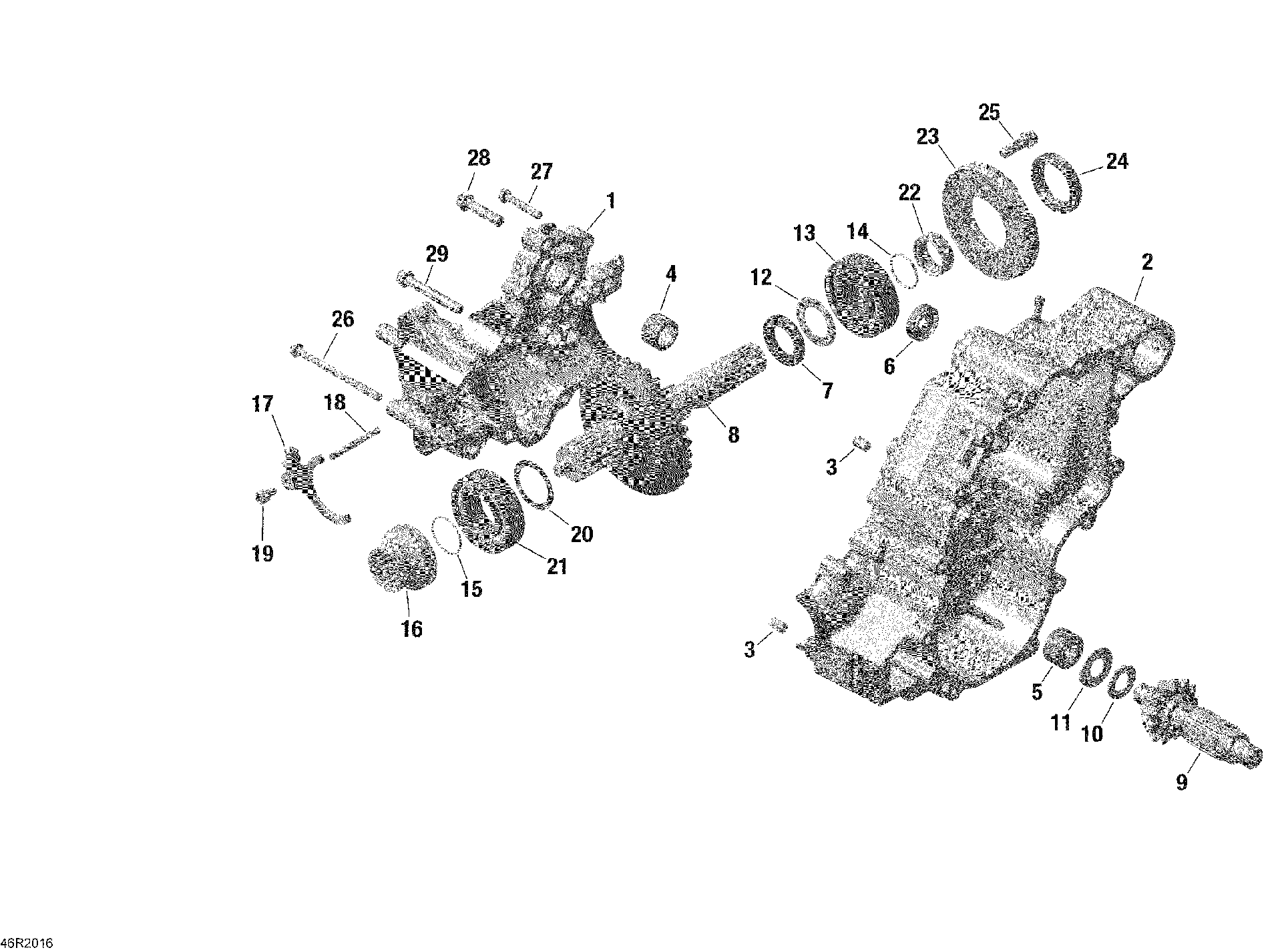 An Image of a Genuine Can-Am Parts Schematic Diagram showing the schematic - ROTAX - GEAR BOX 1 - 420686569