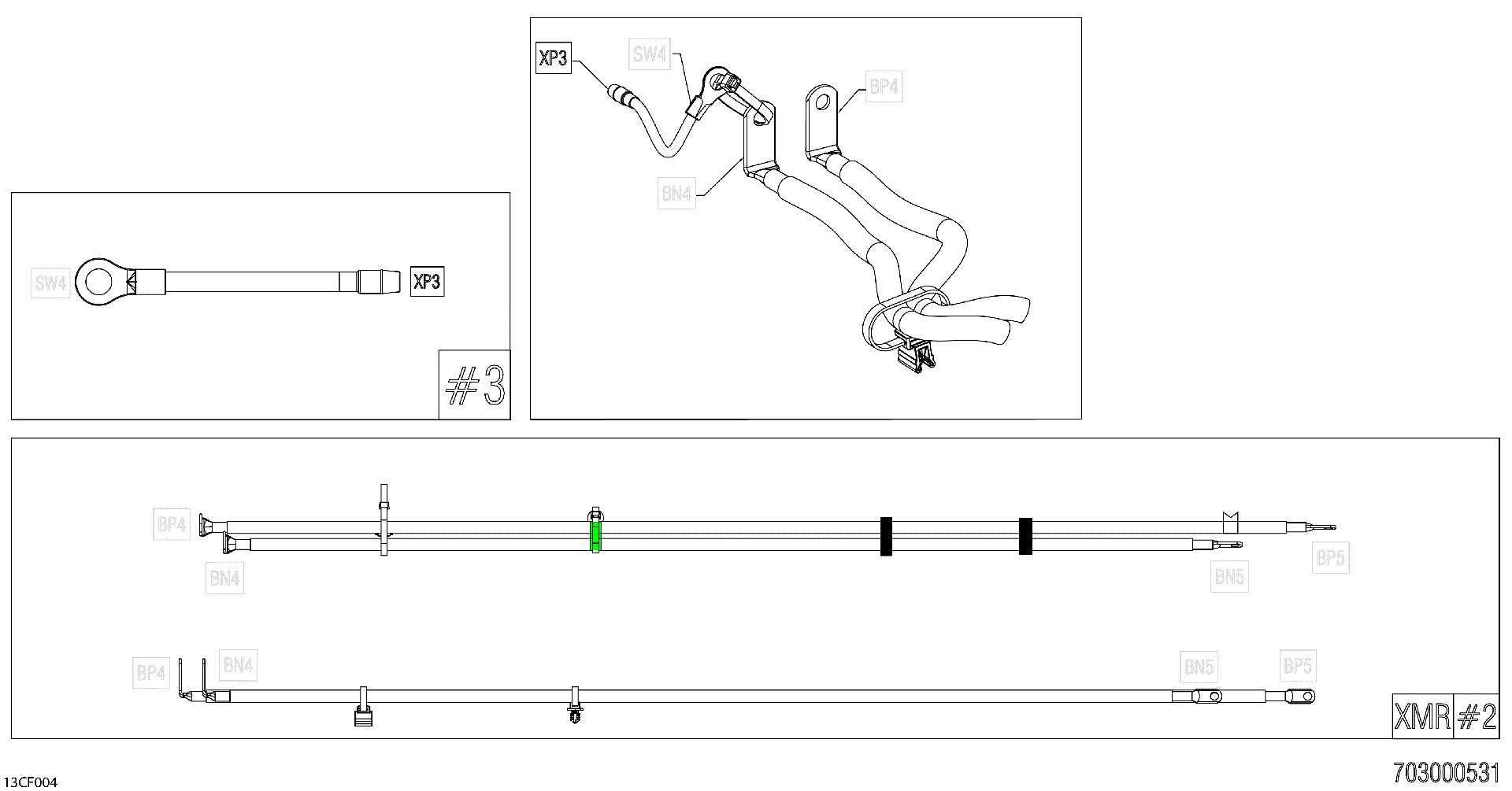 An Image of a Genuine Can-Am Parts Schematic Diagram showing the schematic - ELECTRIC - WINCH WIRING HARNESS - 710009488