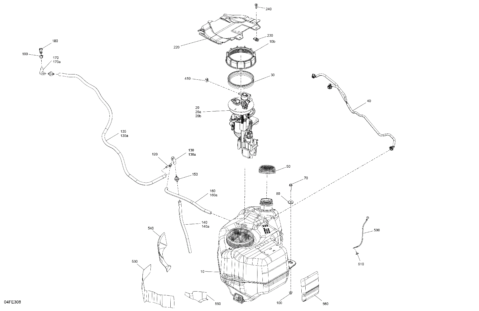 An Image of a Genuine Can-Am Parts Schematic Diagram showing the schematic - ENGINE - FUEL