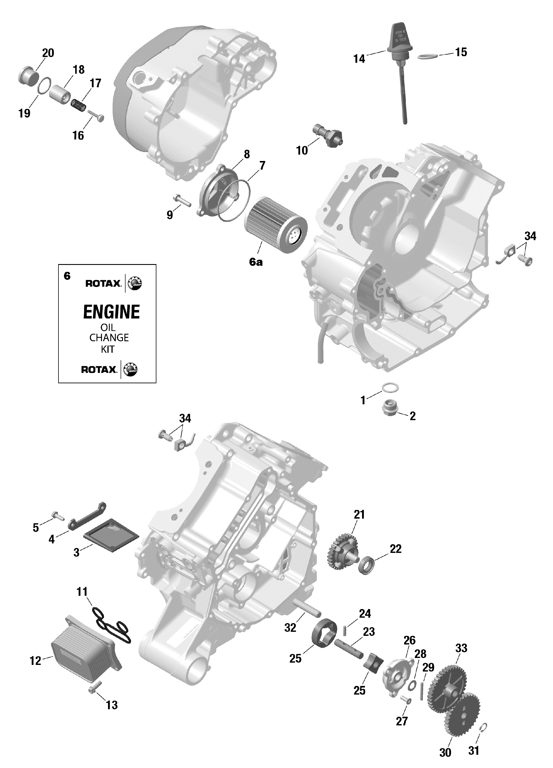 An Image of a Genuine Can-Am Parts Schematic Diagram showing the schematic - ROTAX - ENGINE LUBRICATION