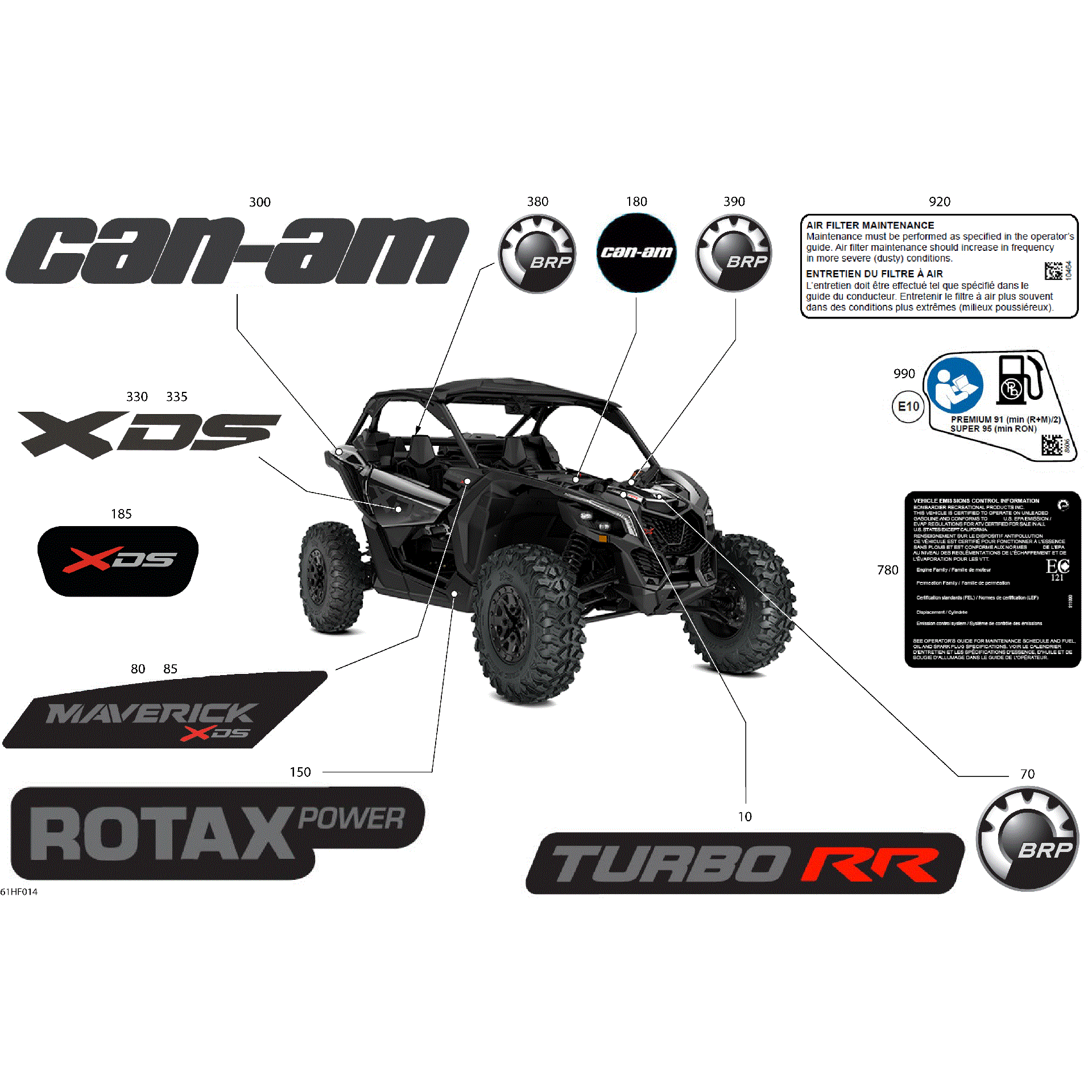 An Image of a Genuine Can-Am Parts Schematic Diagram showing the schematic - BODY - DECALS