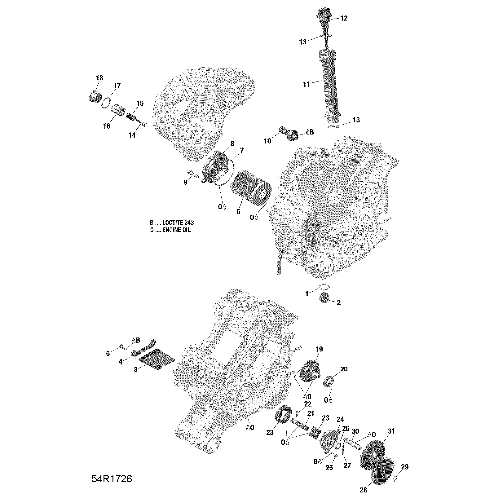 An Image of a Genuine Can-Am Parts Schematic Diagram showing the schematic - ENGINE LUBRICATION - HD8