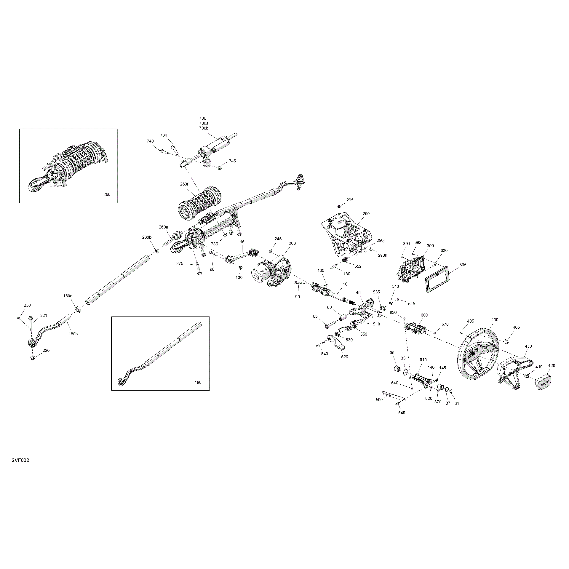 An Image of a Genuine Can-Am Parts Schematic Diagram showing the schematic - MECHANIC - STEERING