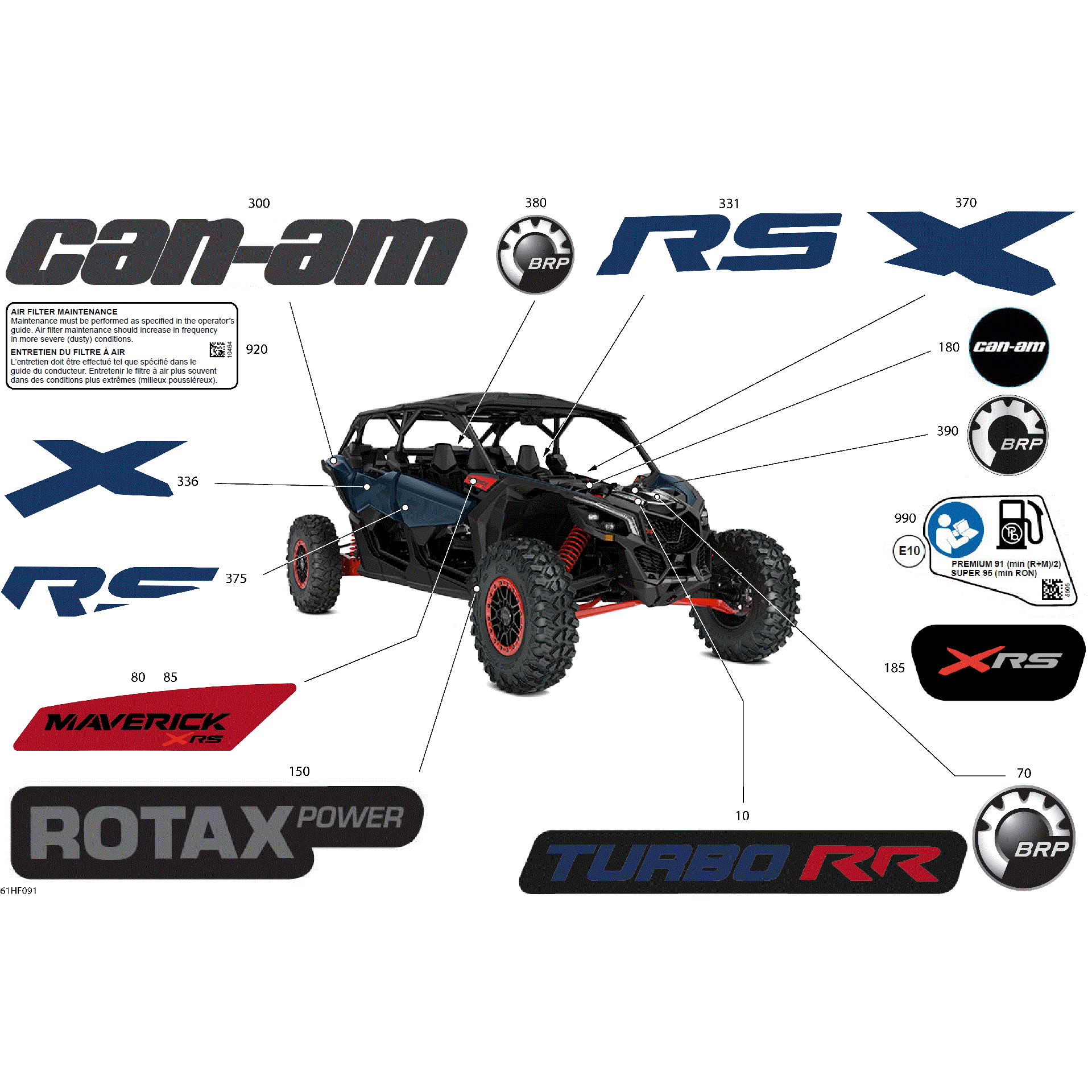 An Image of a Genuine Can-Am Parts Schematic Diagram showing the schematic - BODY - DECALS