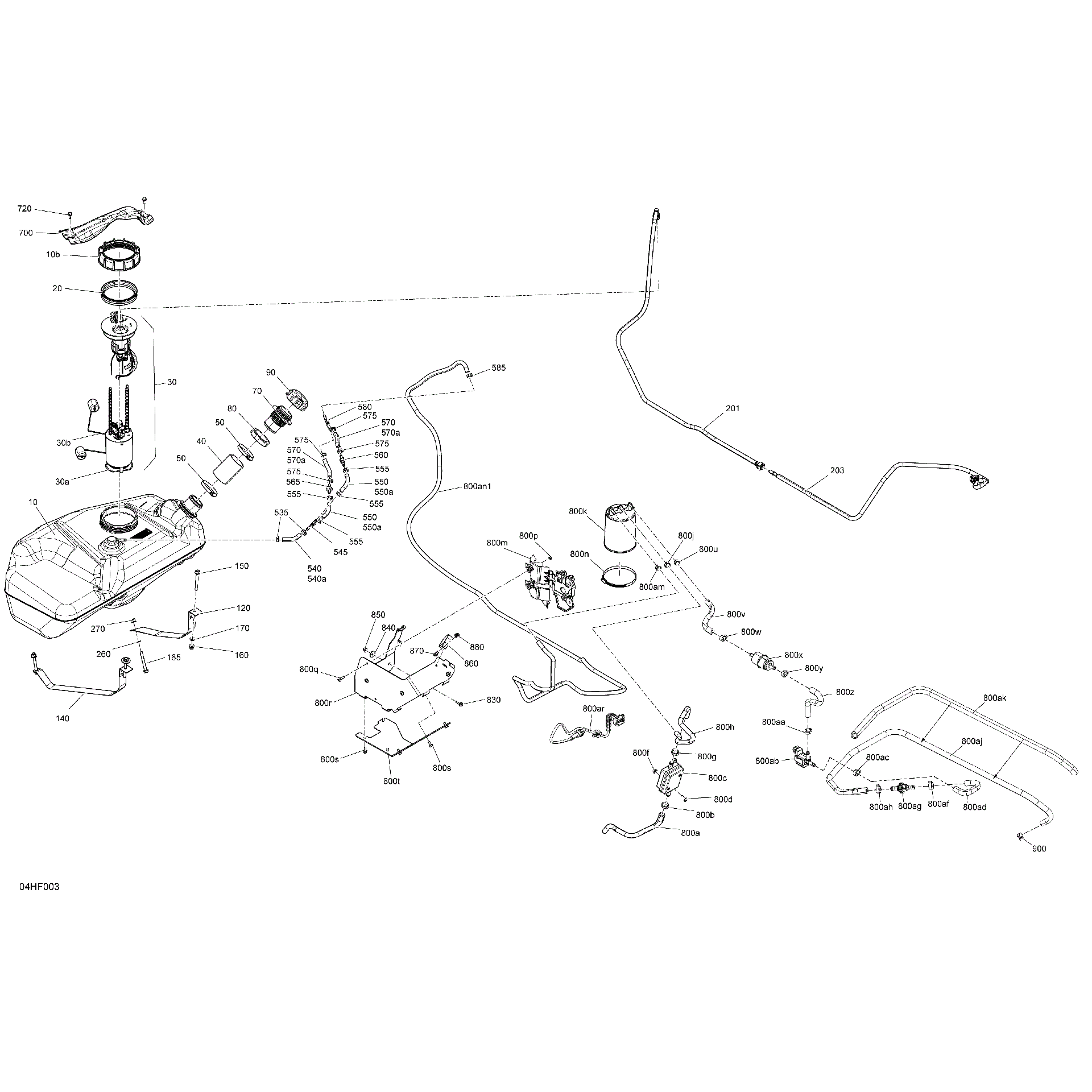An Image of a Genuine Can-Am Parts Schematic Diagram showing the schematic - ENGINE - FUEL