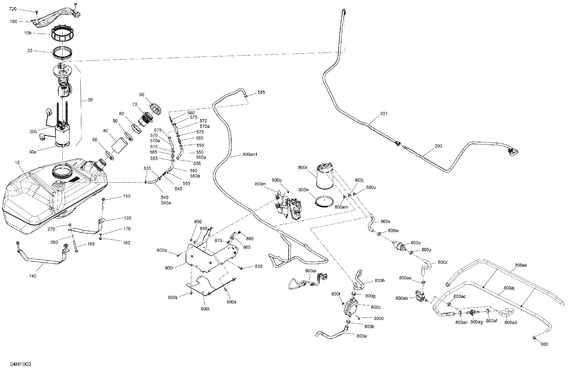 An Image of a Genuine Can-Am Parts Schematic Diagram showing the schematic - ENGINE - FUEL