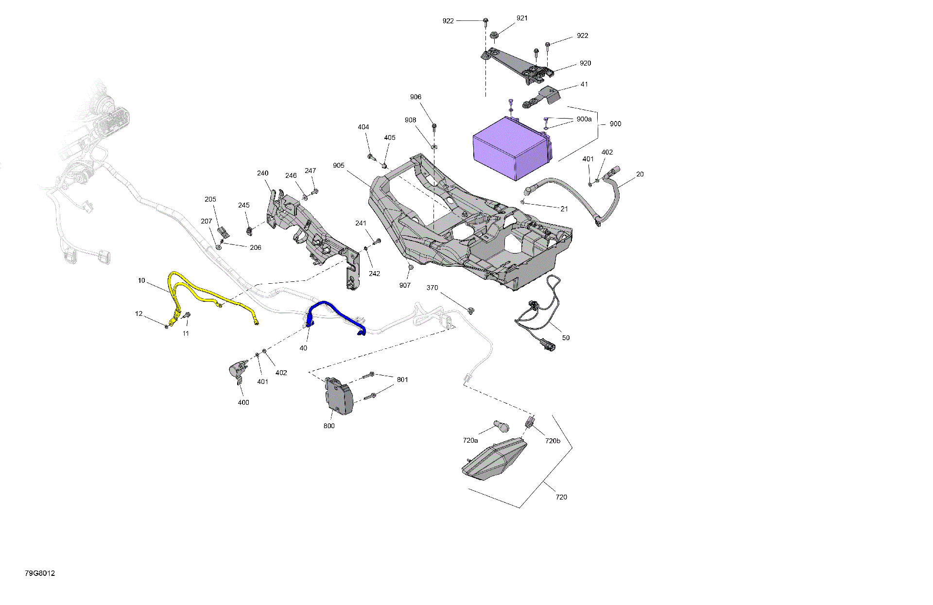 An Image of a Genuine Can-Am Parts Schematic Diagram showing the schematic - ELECTRIC - REAR SECTION
