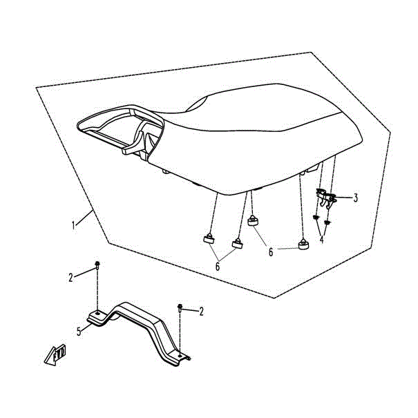 An Image of a genuine CFMOTO Parts Schematic Diagram showing the group - SEAT ASSY - 2015 CFMOTO CFORCE 500 SWB