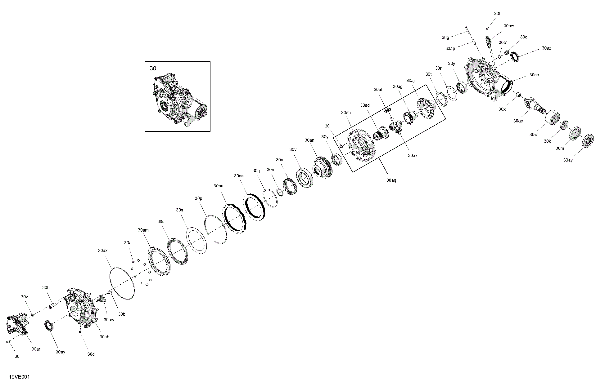 An Image of a Genuine Can-Am Parts Schematic Diagram showing the schematic - DRIVE - FRONT - DIFFERENTIAL PARTS