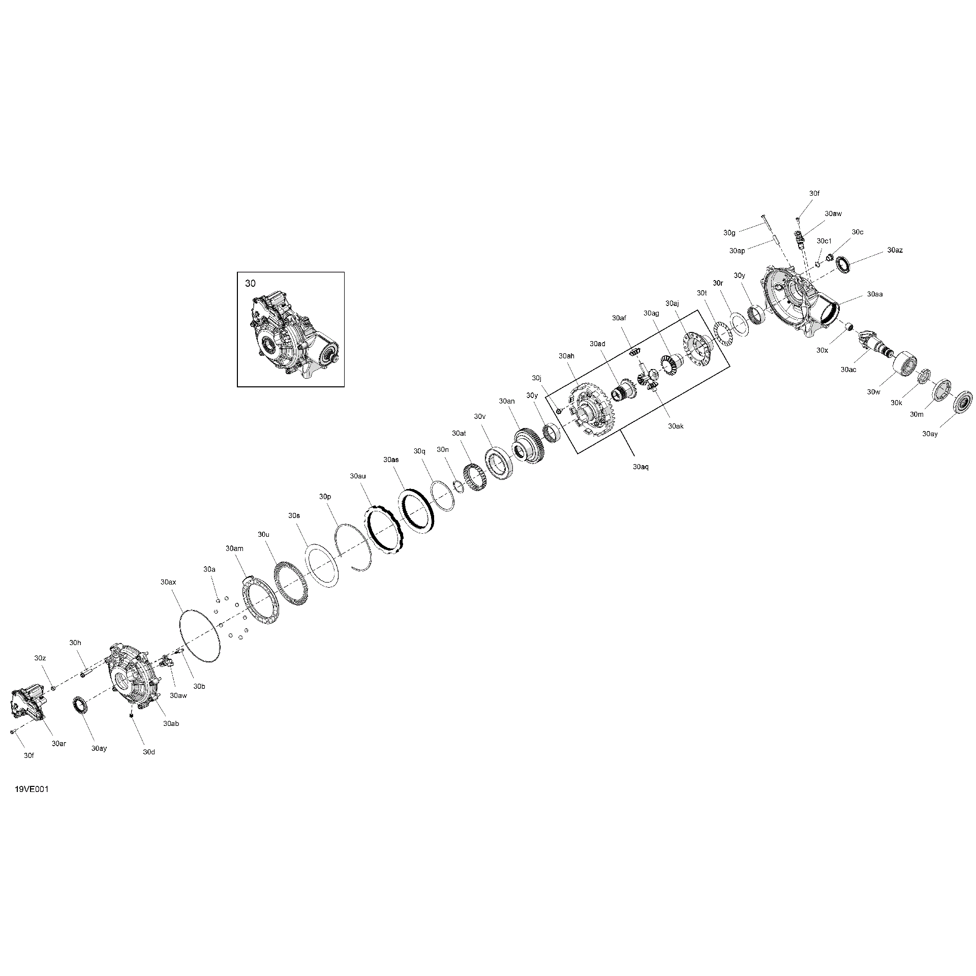 An Image of a Genuine Can-Am Parts Schematic Diagram showing the schematic - DRIVE - FRONT - DIFFERENTIAL PARTS