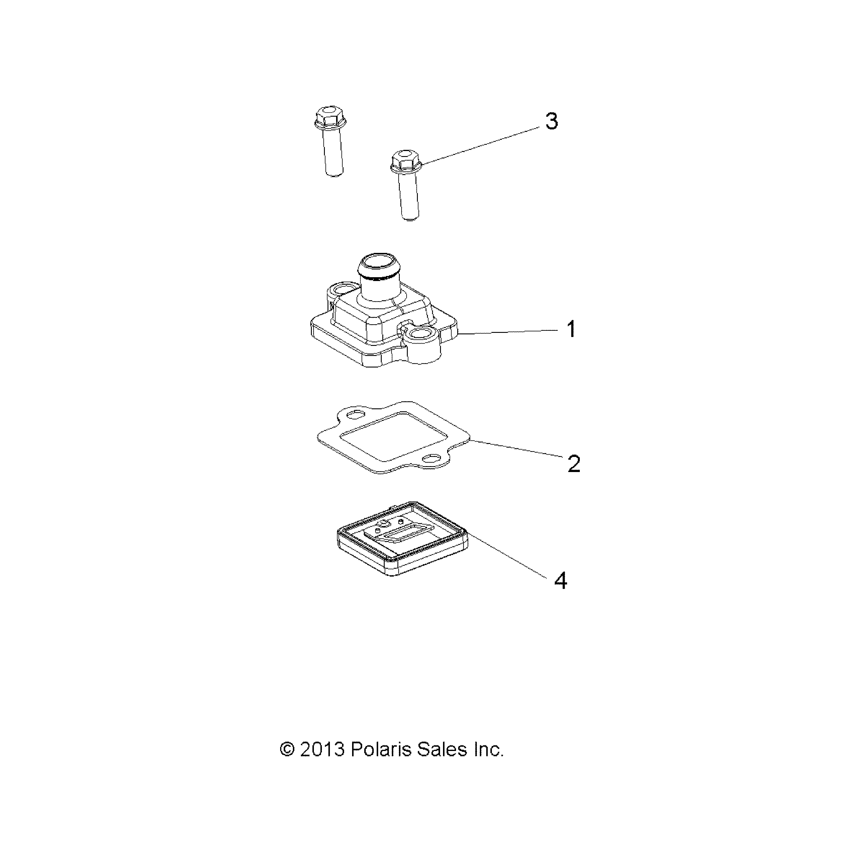 An Image of a Genuine Polaris Parts Schematic Diagram showing the schematic - ENGINE: BREATHER - 2016 POLARIS ACE 570 EFI