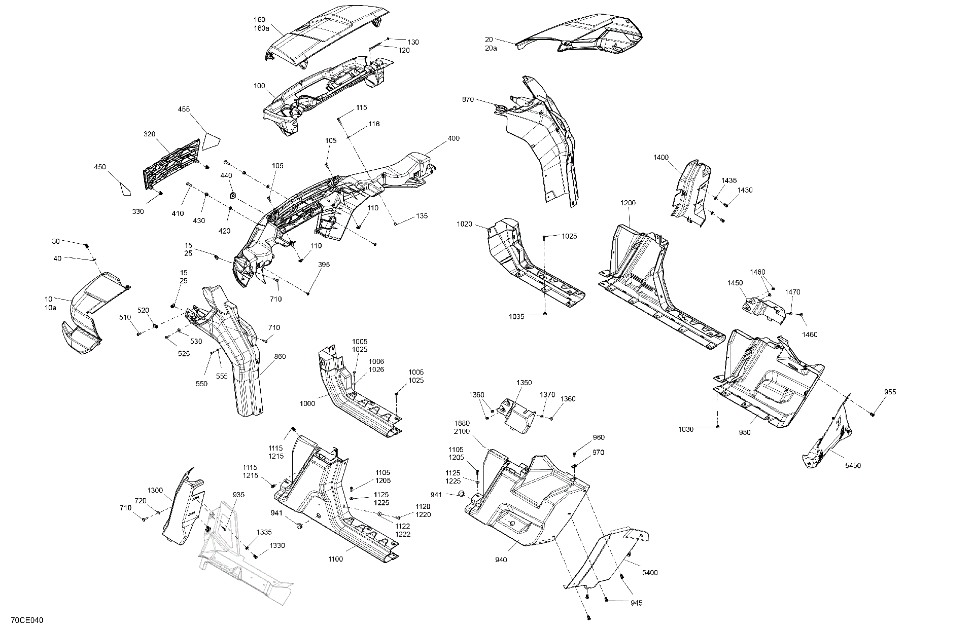 An Image of a Genuine Can-Am Parts Schematic Diagram showing the schematic - BODY - SYSTEM