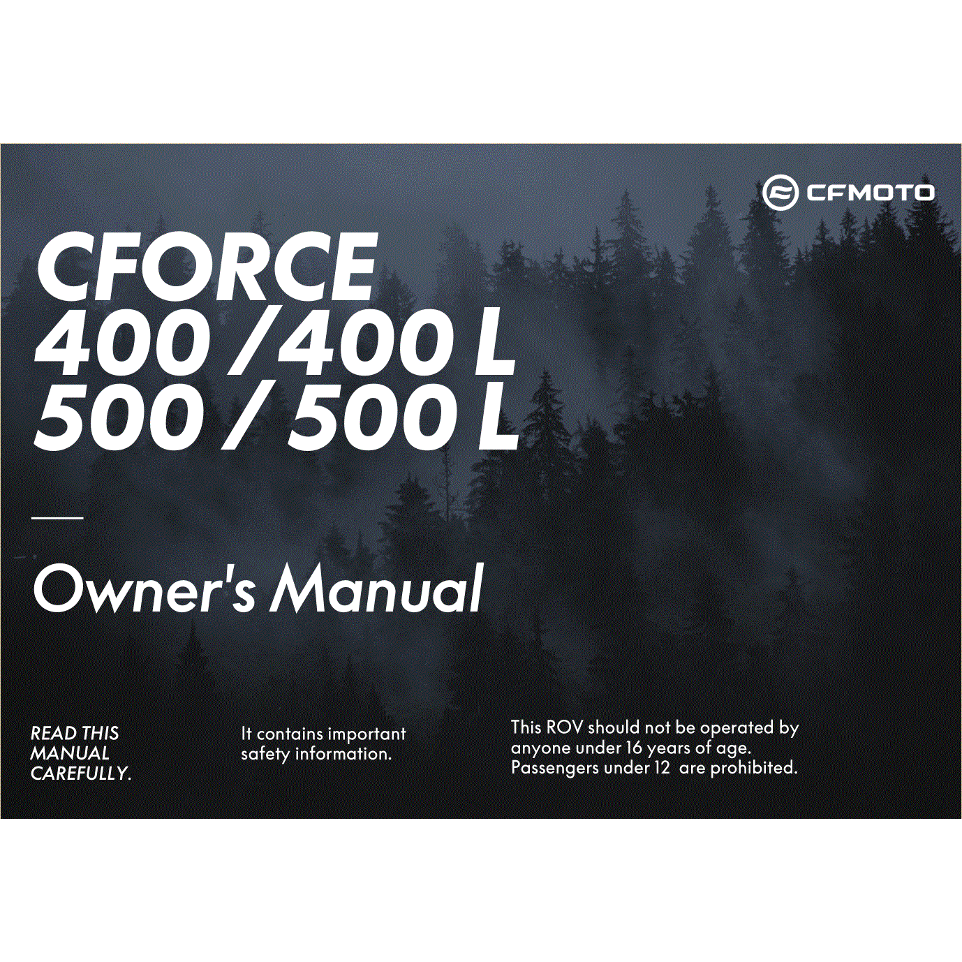 An Image of a genuine CFMOTO Parts Schematic Diagram showing the group - OWNER'S MANUAL - 2024 CFMOTO CFORCE 500 S