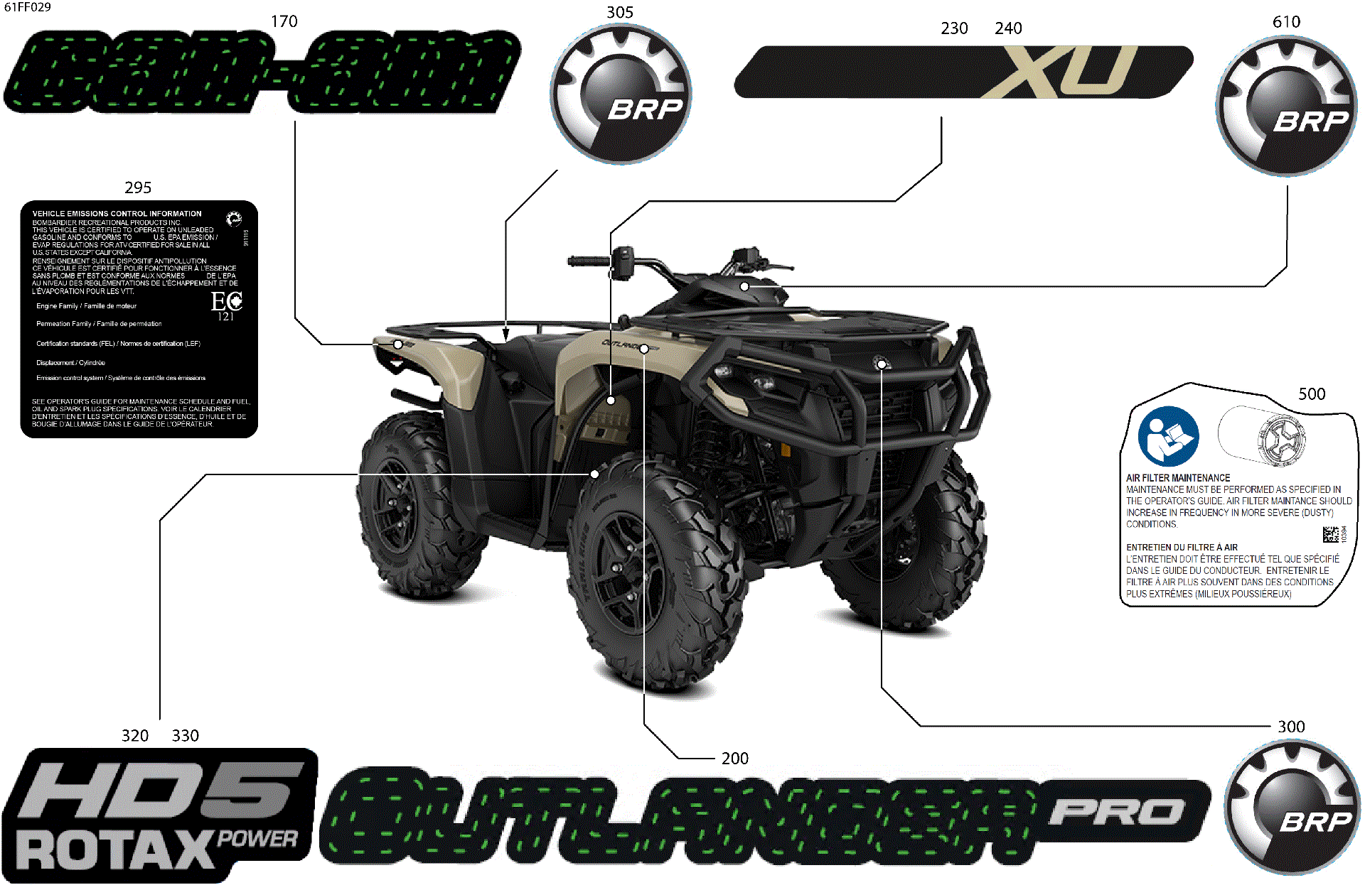 An Image of a Genuine Can-Am Parts Schematic Diagram showing the schematic - BODY - FEATURE DECALS