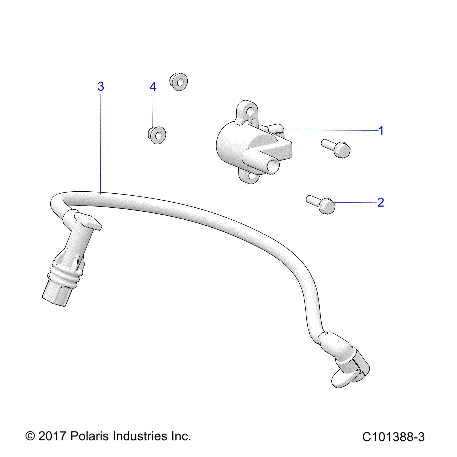An Image of a Genuine Polaris Parts Schematic Diagram showing the schematic - ELECTRICAL: IGNITION - 2021 POLARIS ACE 150 EFI